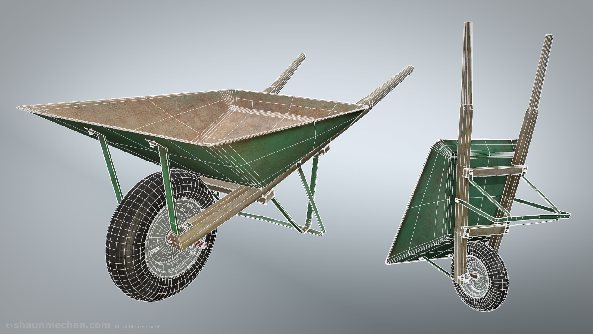 WheelBarrow Shot 2 WireFrame
